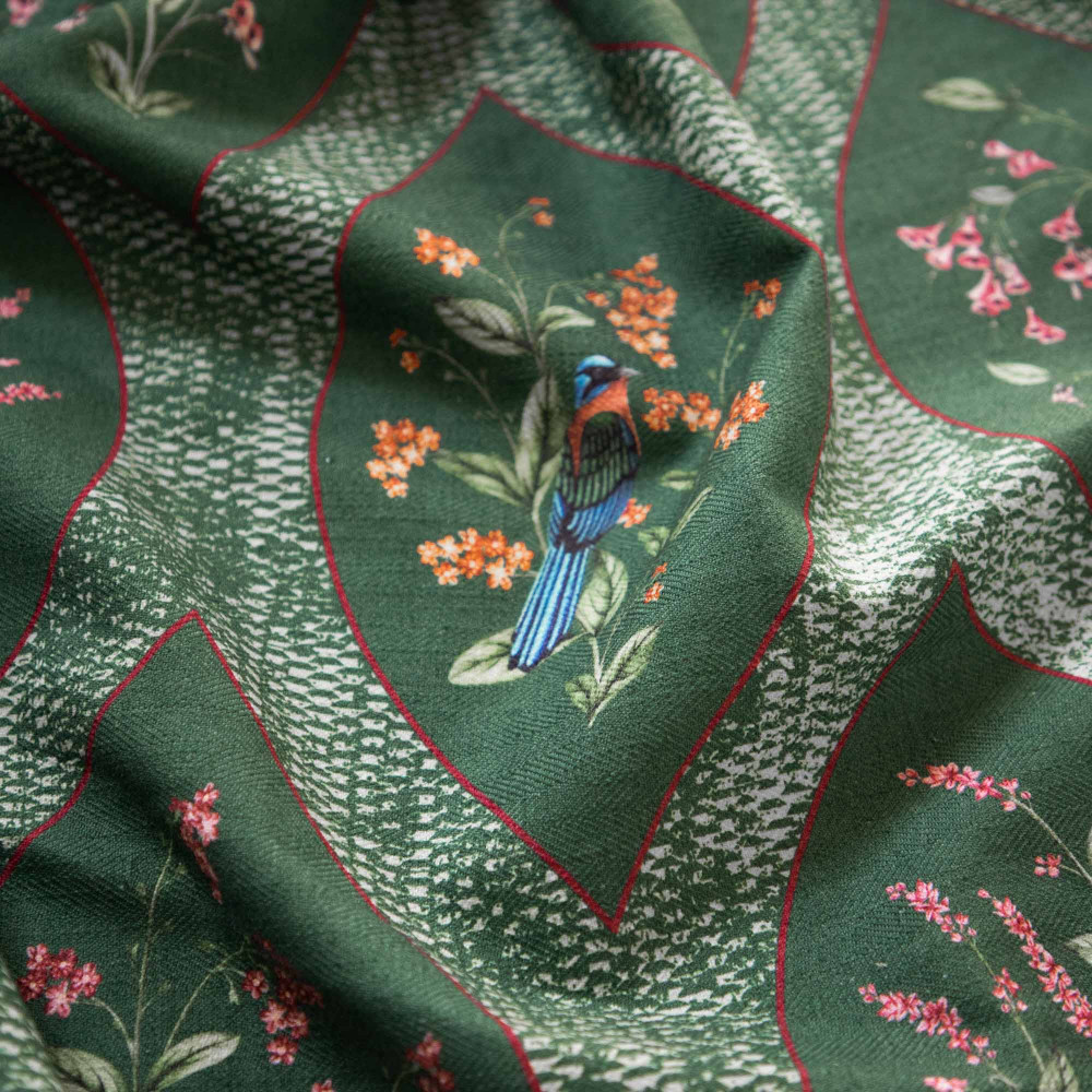 A Persian Corridor Monsoon Cotton Linen Blend Fabric (Horizontal Repeat)
