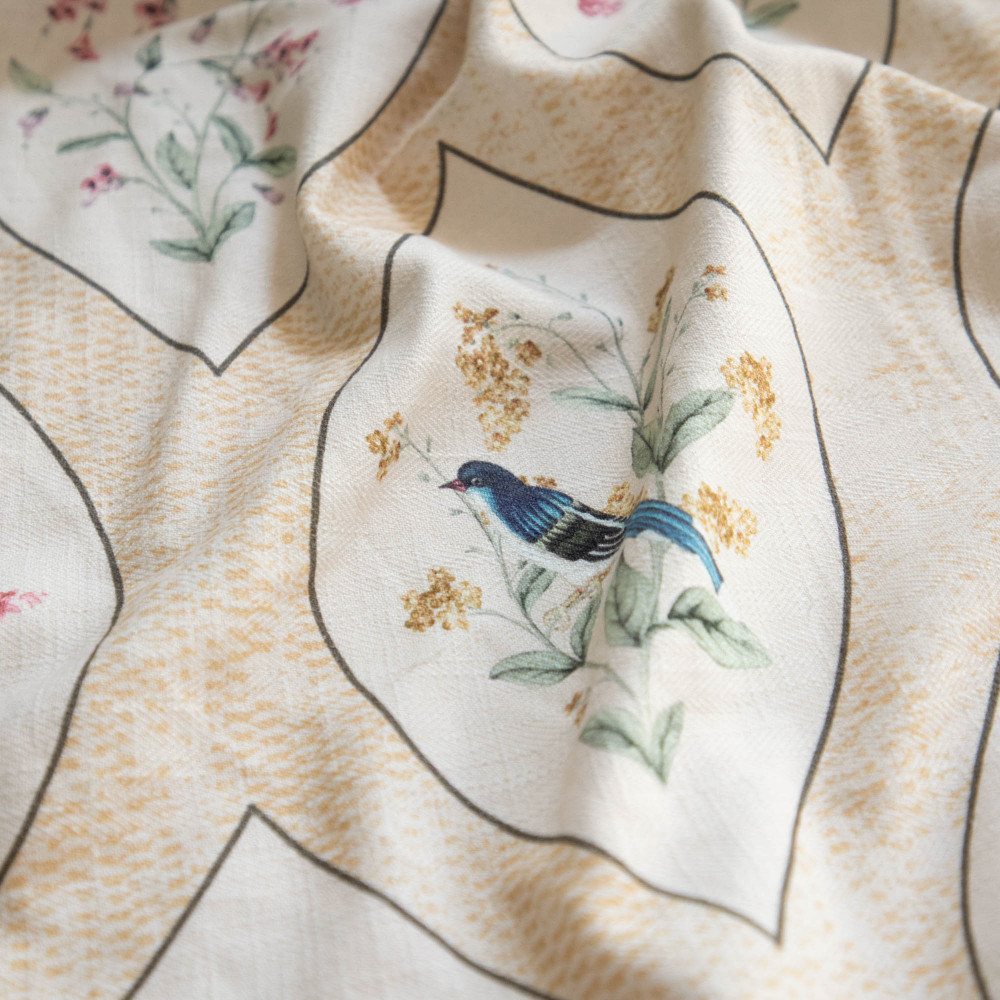 A Persian Corridor Spring Cotton Linen Blend Fabric (Horizontal Repeat)