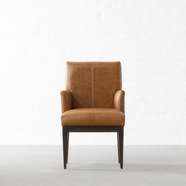 Alpine Leather Dining Chair with Arms