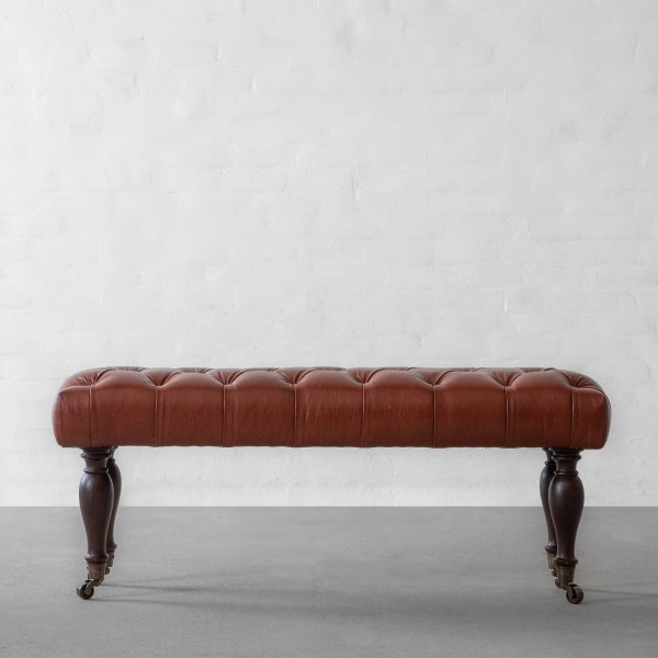 Amie Upholstered Leather Bench