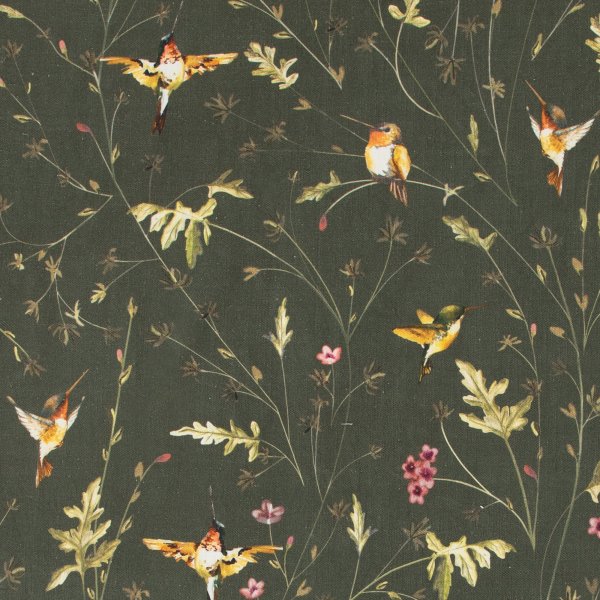 Anna&#039;s Hummingbird-Deep Forest (Fabric Swatch)