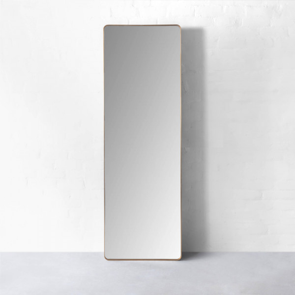 Arden Rectangular Floor Mirror-Antique Brass