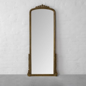 Arlington Ornate Floor Mirror-Antique Brass