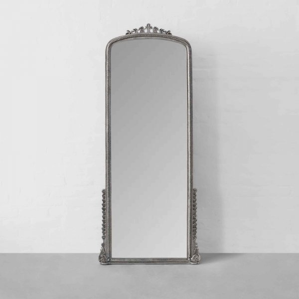 ARLINGTON ORNATE FLOOR MIRROR - Antique Silver