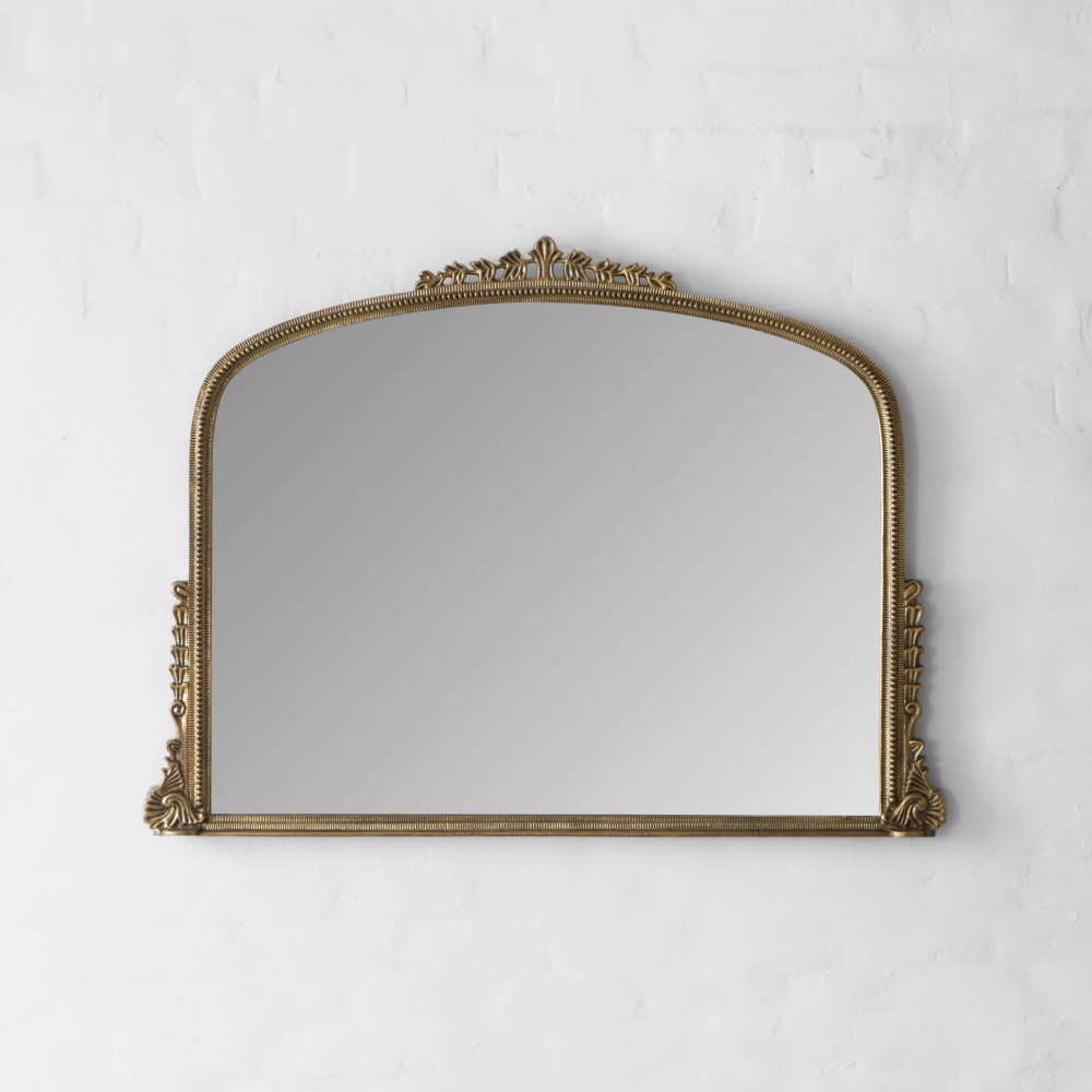 Arlington Ornate Wall Mirror (Large)-Antique Brass