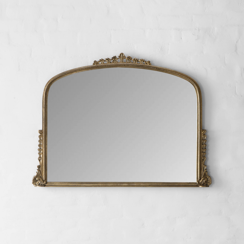 Arlington Ornate Large Wall Mirror - Antique Brass