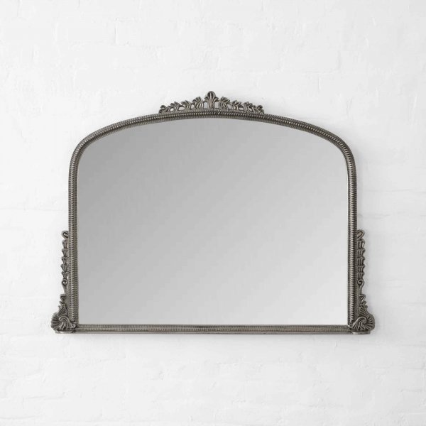 Arlington Ornate Wall Mirror (Large)-Antique Silver