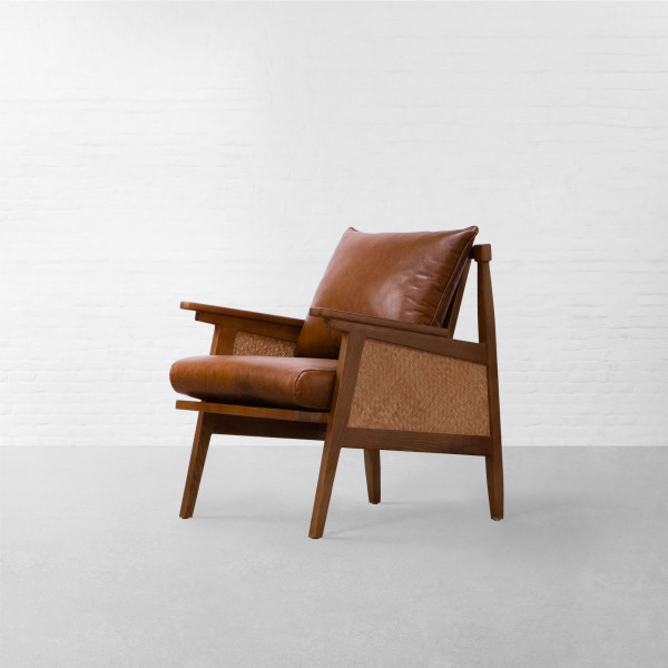 Assagao Leather Rattan Armchair
