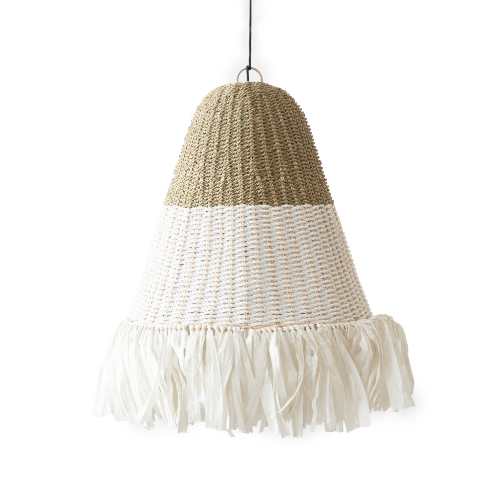 Bali Bistro Tassel Pendant-Natural White