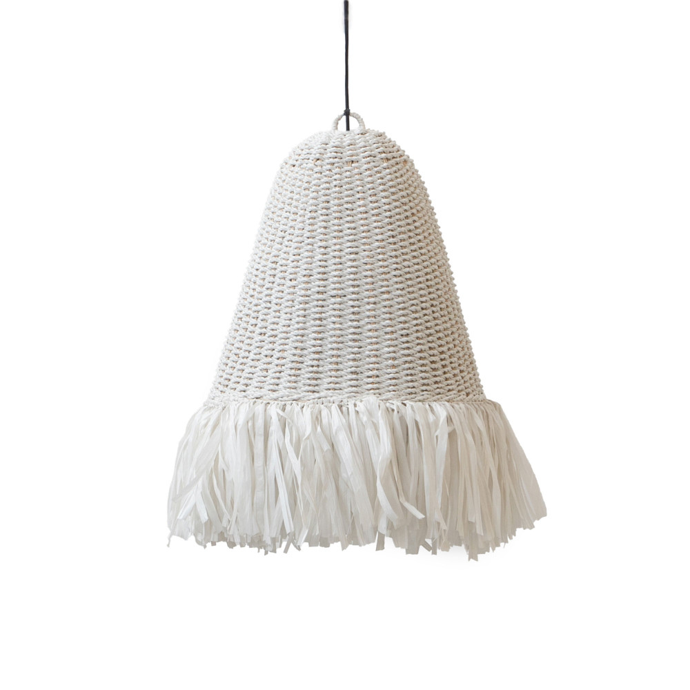 Bali Bistro Tassel Pendant-White