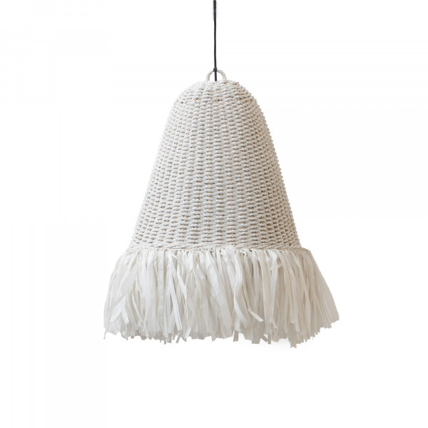 Bali Bistro Tassel Pendant-White