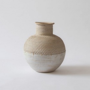 Balinese Decorative Pot Ivory