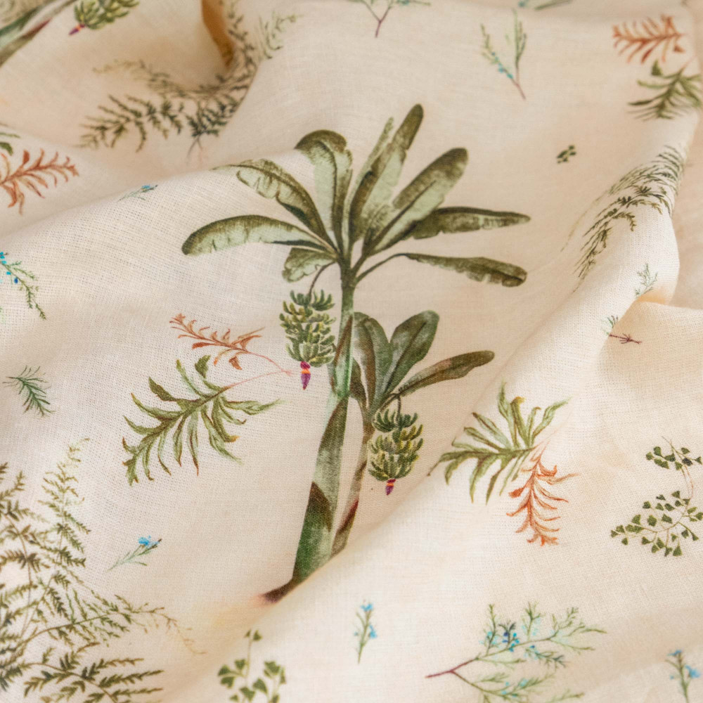 100% Linen Banana Tree Fabric (Horizontal Repeat)
