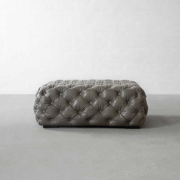 Birmingham Tufted Leather Coffee table Cum Ottoman