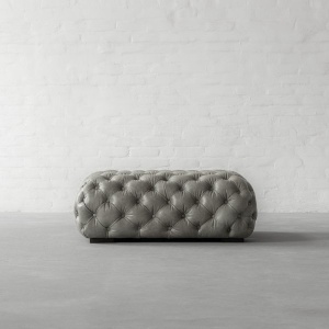 Birmingham Tufted Leather Coffee table Cum Ottoman