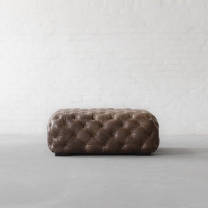 Birmingham Tufted Leather Coffee table Cum Ottoman