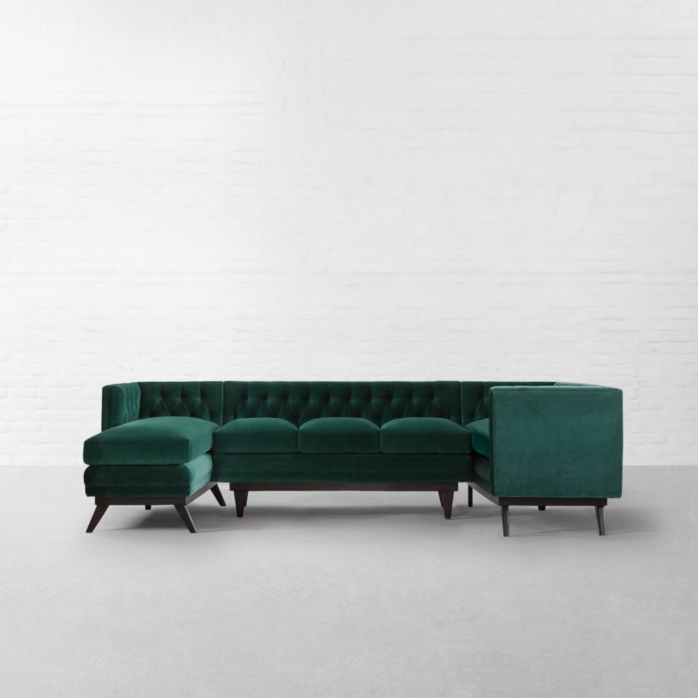 Bombay Fabric L-shaped X-large Sectional Sofa With Chaise