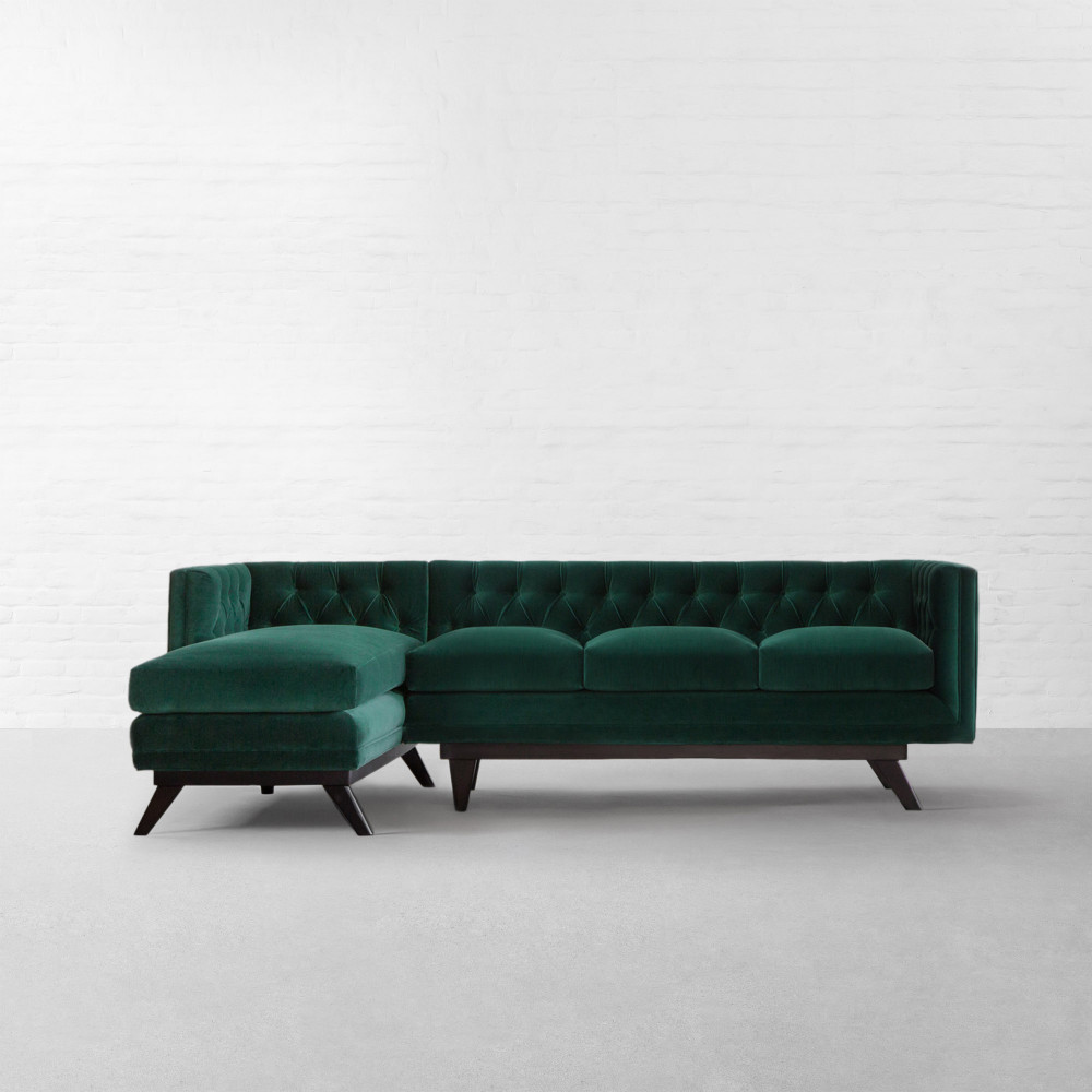Bombay Fabric Large Sectional Sofa With Chaise