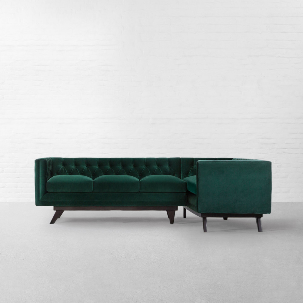 Bombay Fabric L-shaped Large Sectional Sofa