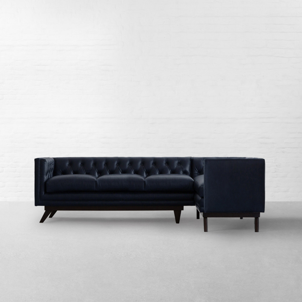 Bombay Leather L-shaped Large Sectional Sofa
