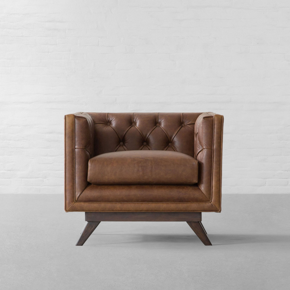 Bombay Tufted Leather Armchair
