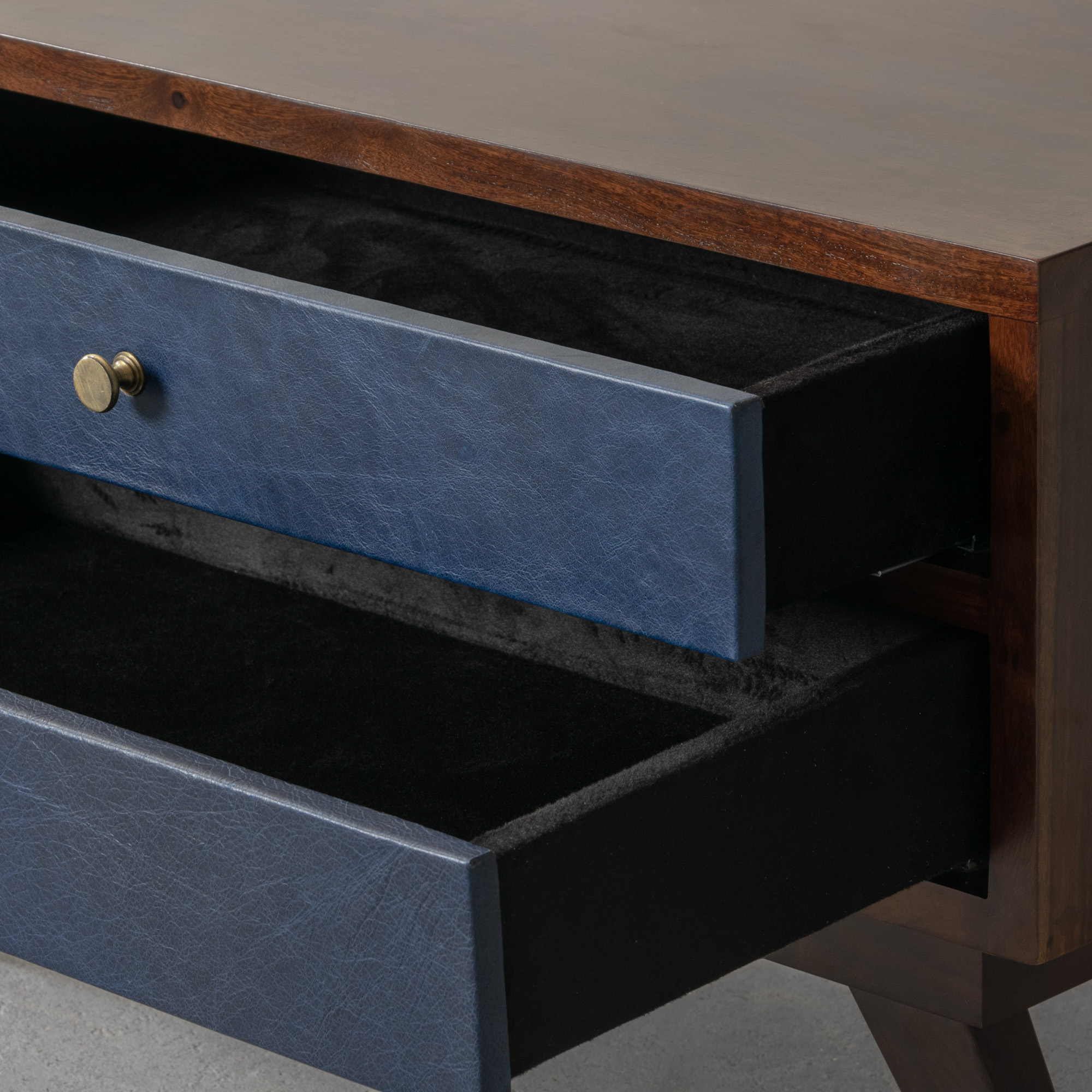 Bombay Leather Clad Side Table