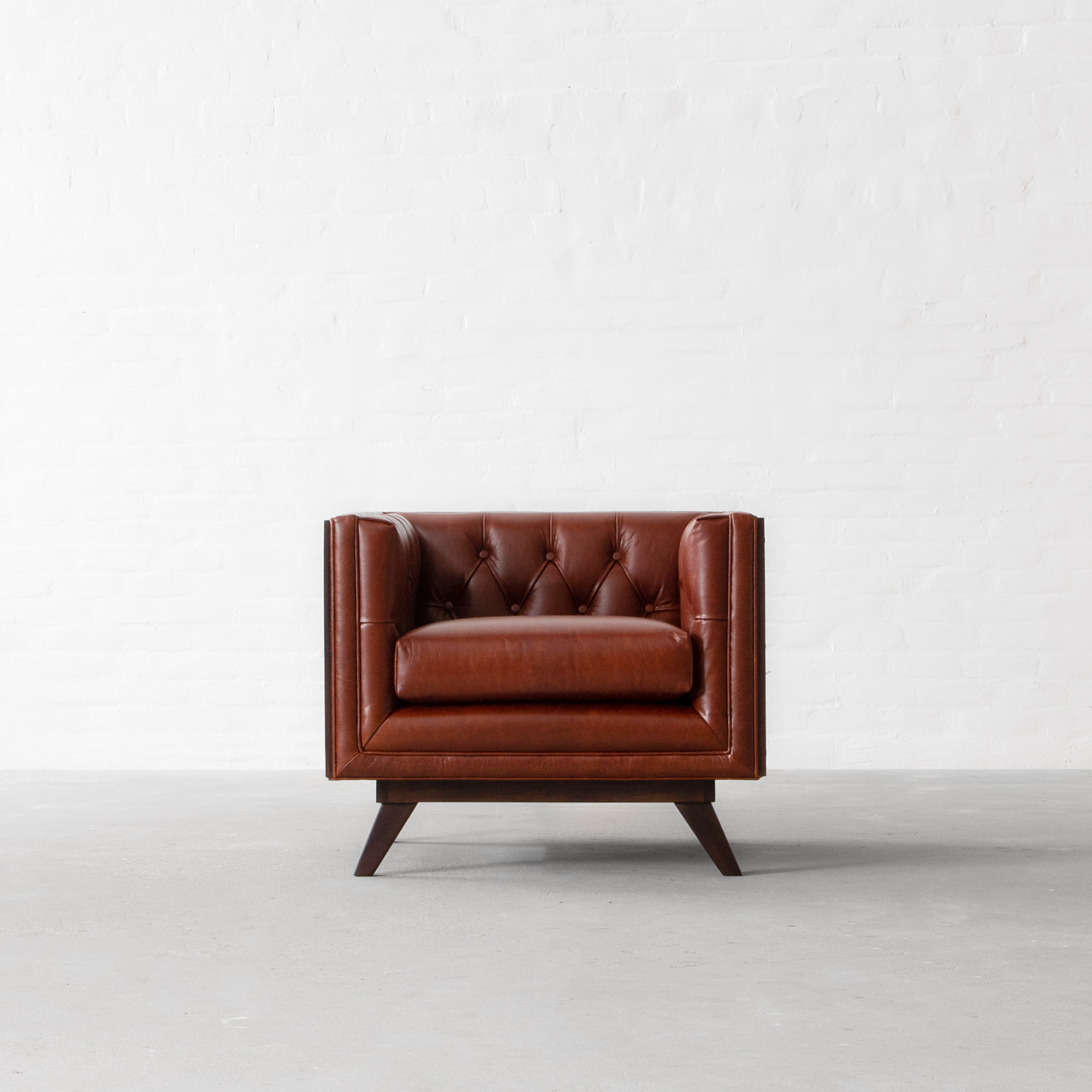Bombay Rattan Leather Armchair