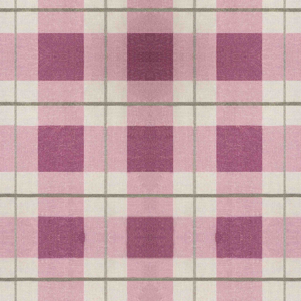 Bougainvilleas Checks (Fabric Swatch)
