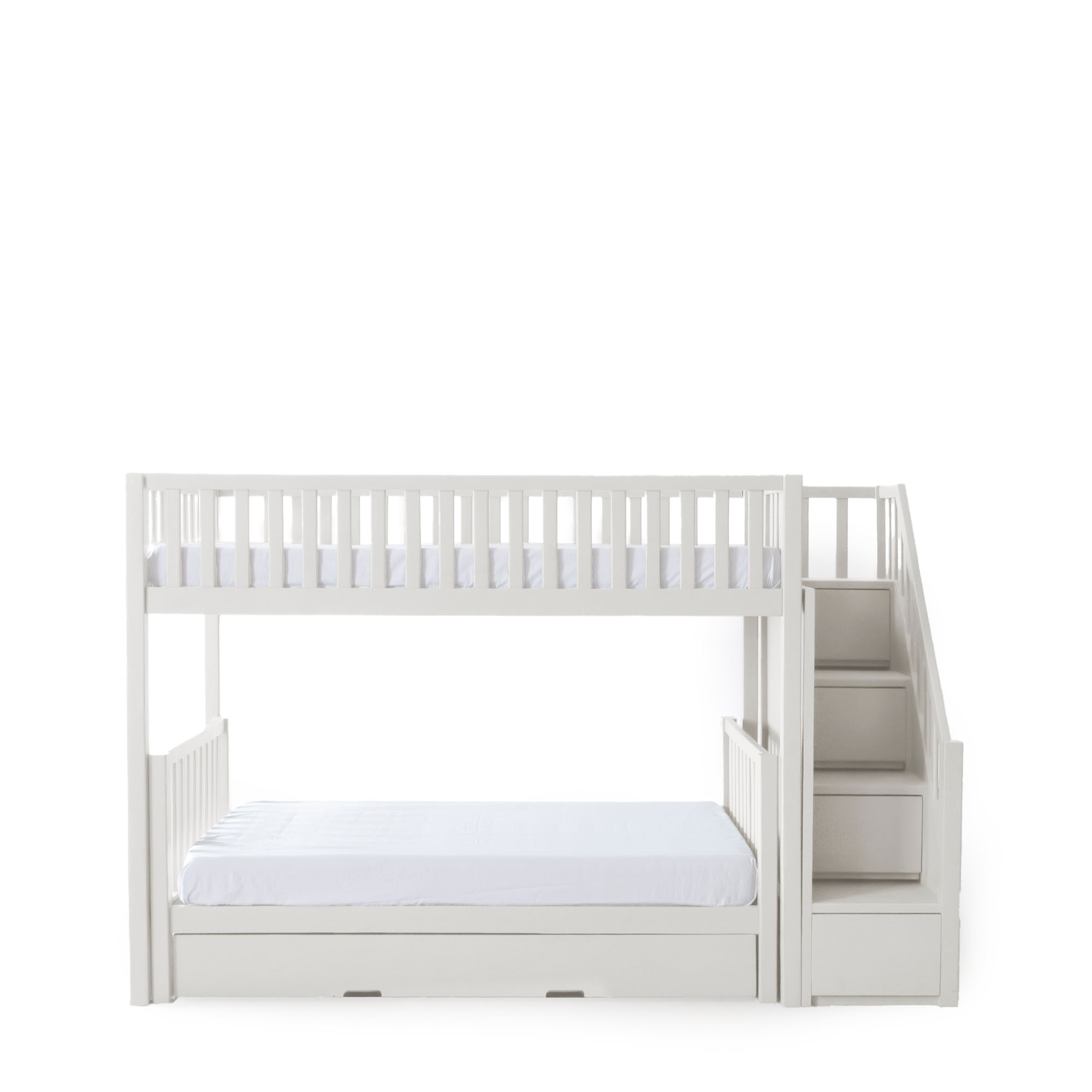 KIDS ISLAND BUNK BED WITH MY JUNIOR DREAM BED WITH TRUNDLE, STORAGE STAIRCASE