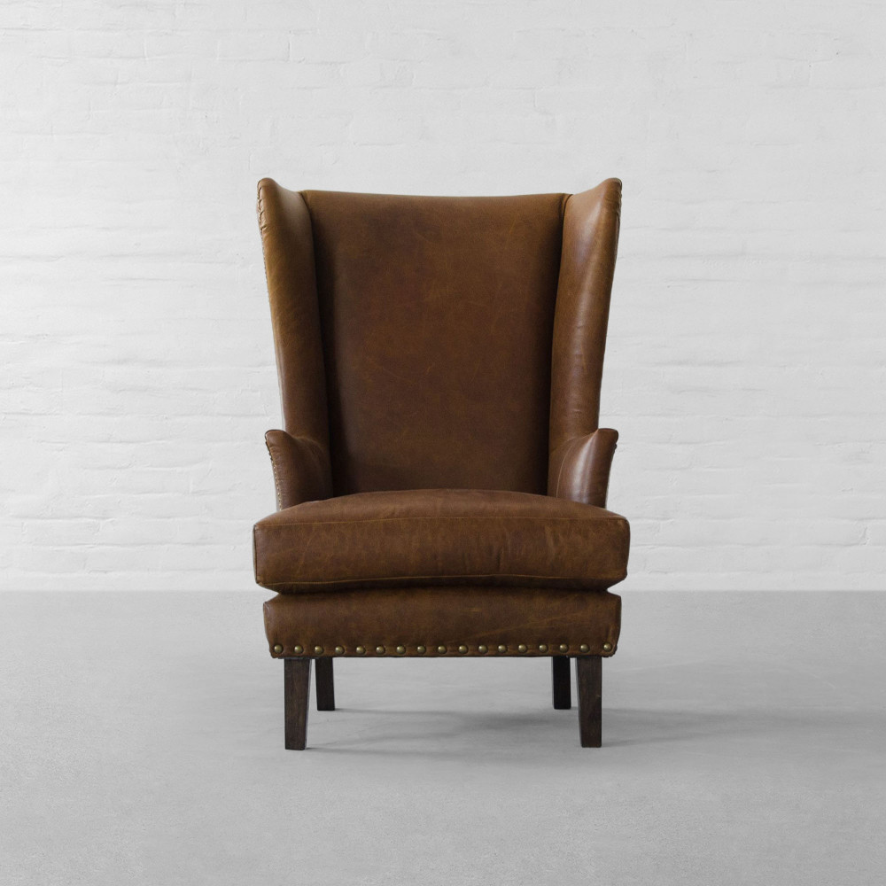 Candolim Wingback Leather Armchair