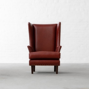 Candolim Leather Wingback Chair
