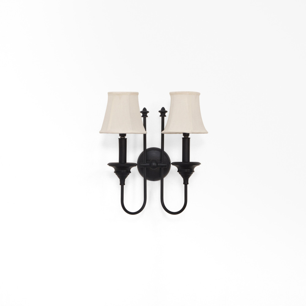 Charlestown Wall Sconce (Double) - Black