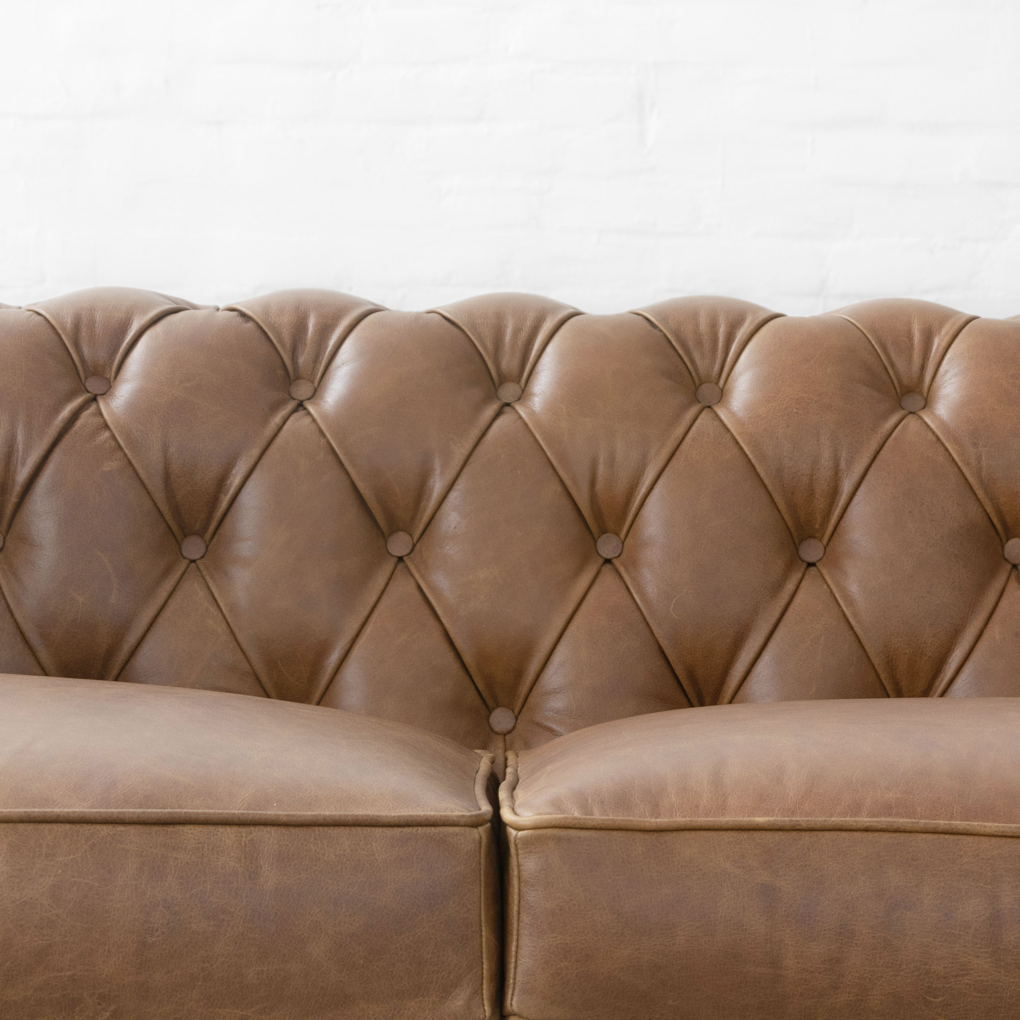 Classic Chesterfield Faux Leather Sofa