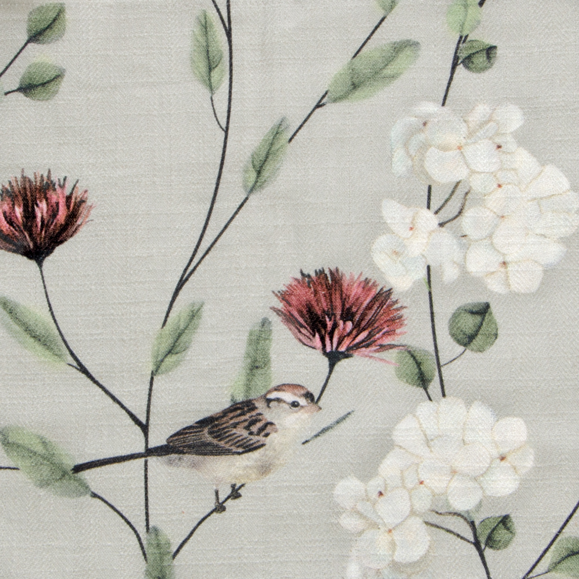 CHRYSANTHEMUMS & SPARROWS-BREEZE (FABRIC SWATCH)