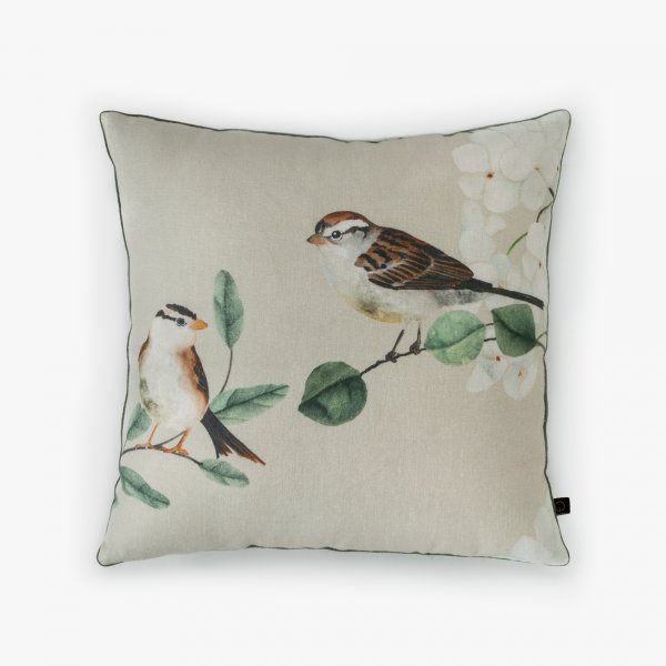 NESTLING SPARROWS CUSHION COVER