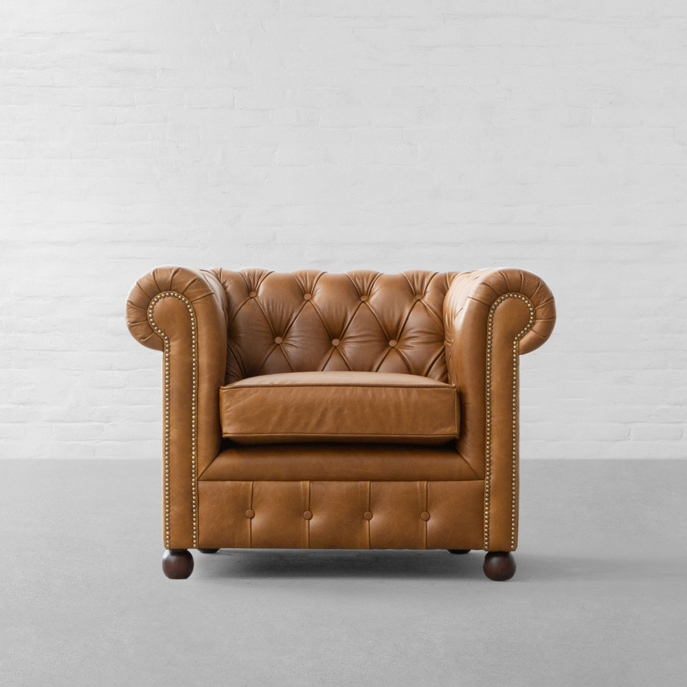Classic Chesterfield Tufted Leather Armchair