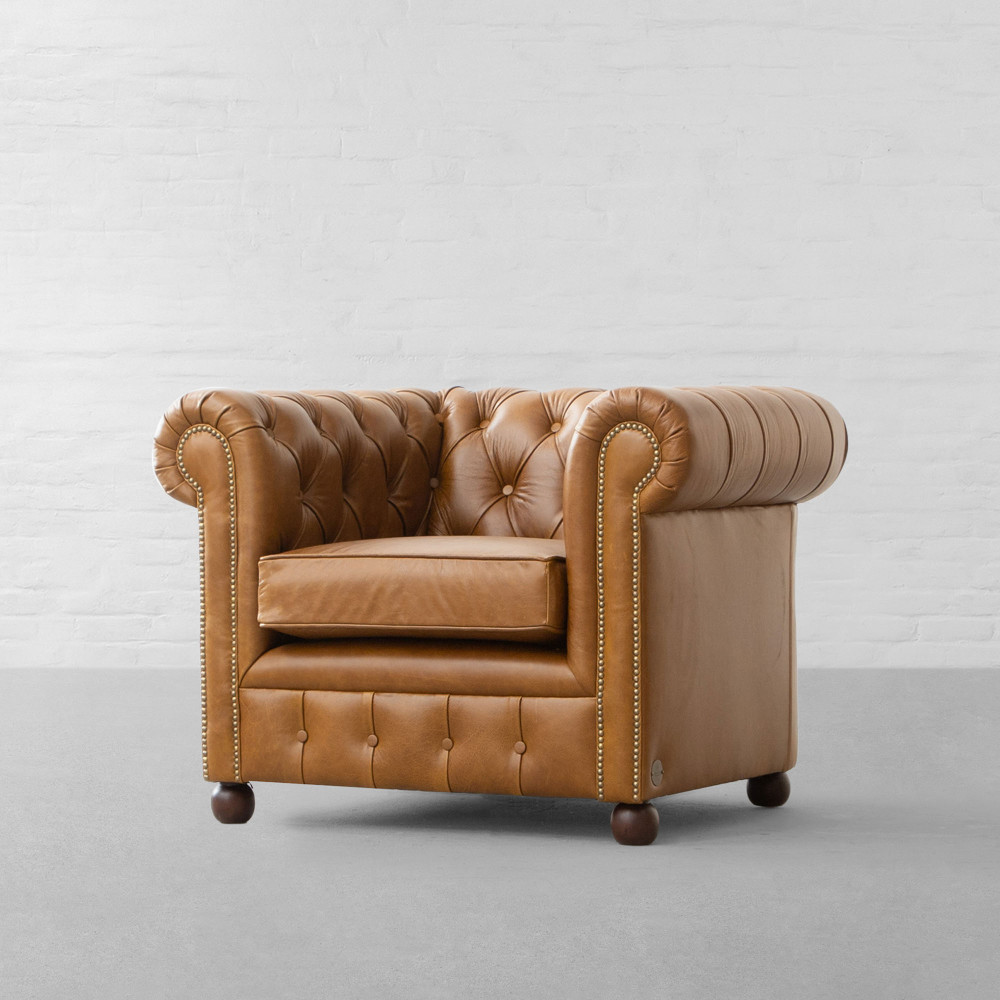 Classic Chesterfield Tufted Leather Armchair