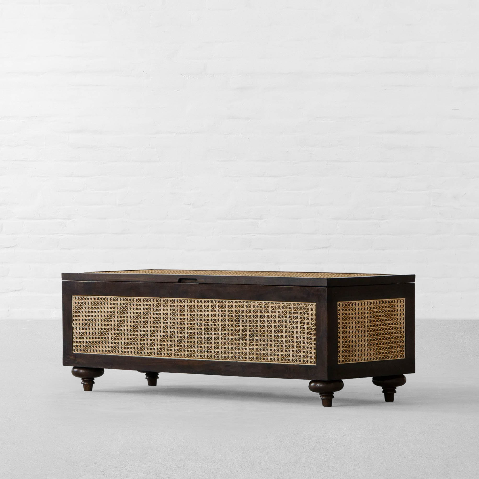 COCHIN RATTAN STORAGE BENCH