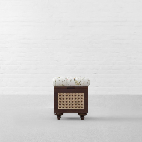 Cochin Rattan Upholstered Ottoman