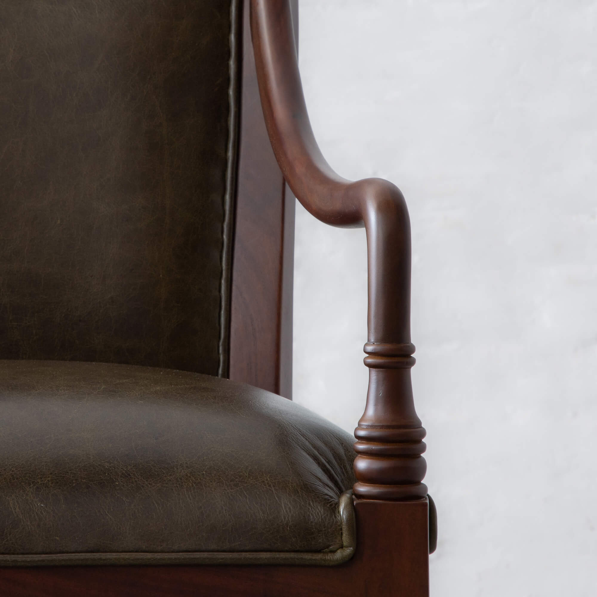 Kochi Upholstered Back Leather Armchair