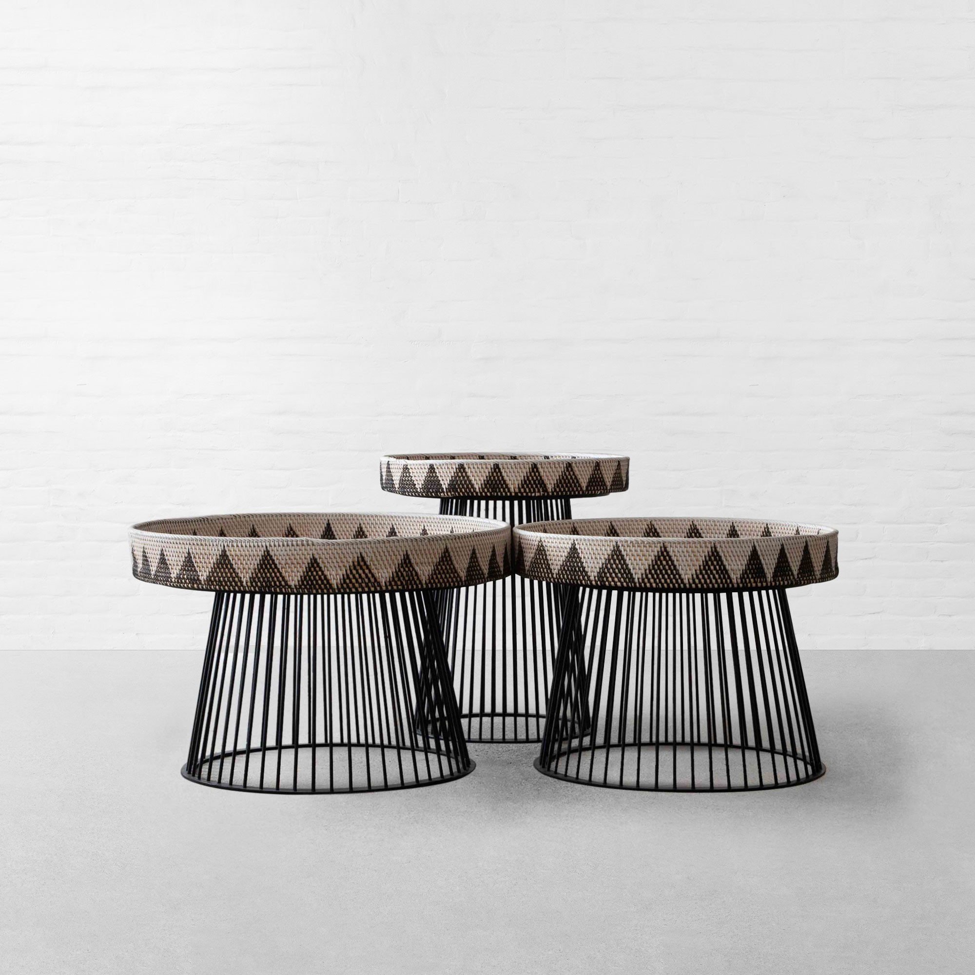 DARJEELING HANDWOVEN COFFEE TABLE (BLACK BASE)