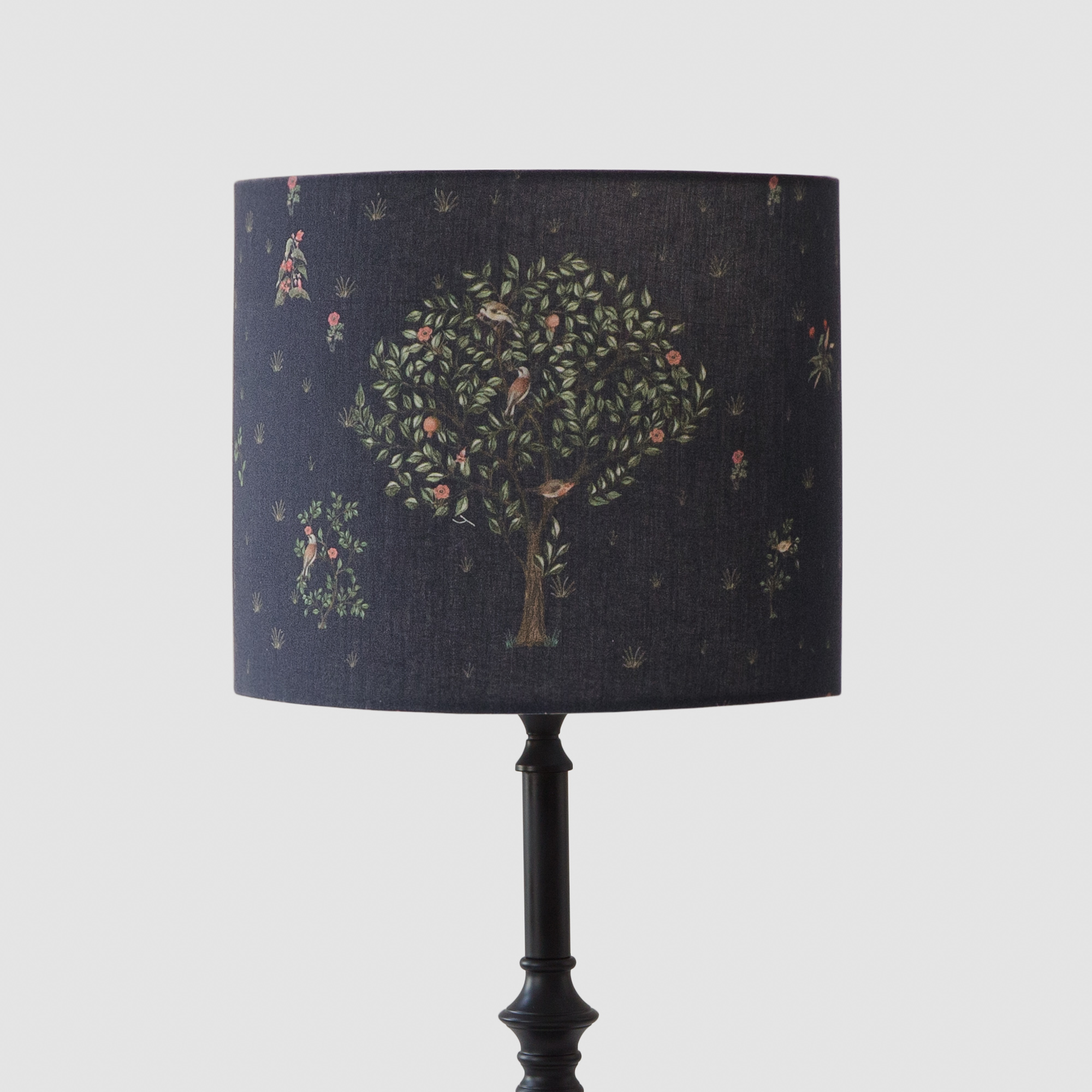 Chalet Cylindrical Table Lampshade - Summer Garden Moonlit