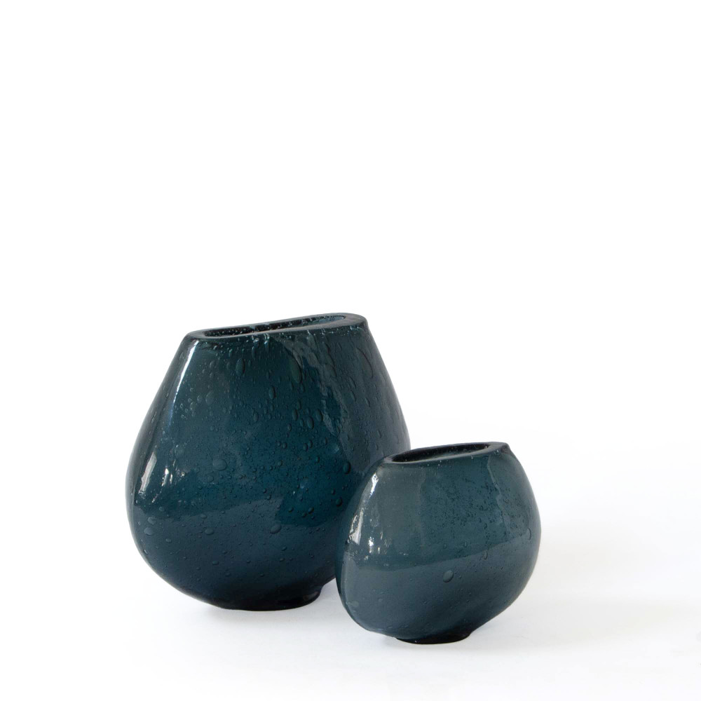 Dew Glass Vase-Teal