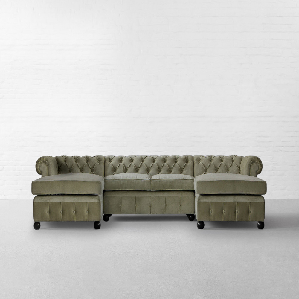 Double Chaise Chesterfield Sectional