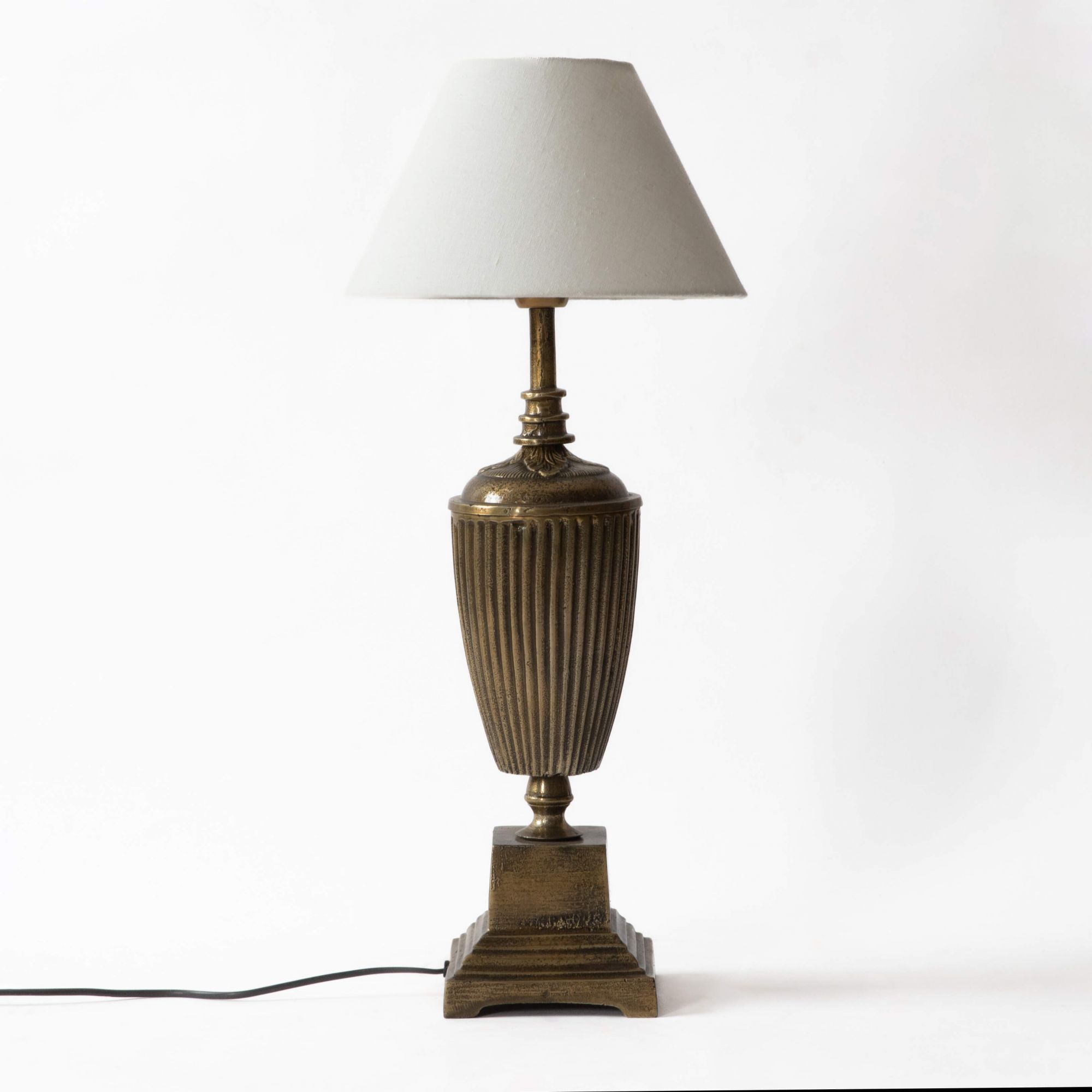 Antique brass lamp shop stand