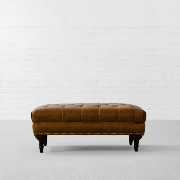 Easton Upholstered Leather Ottoman