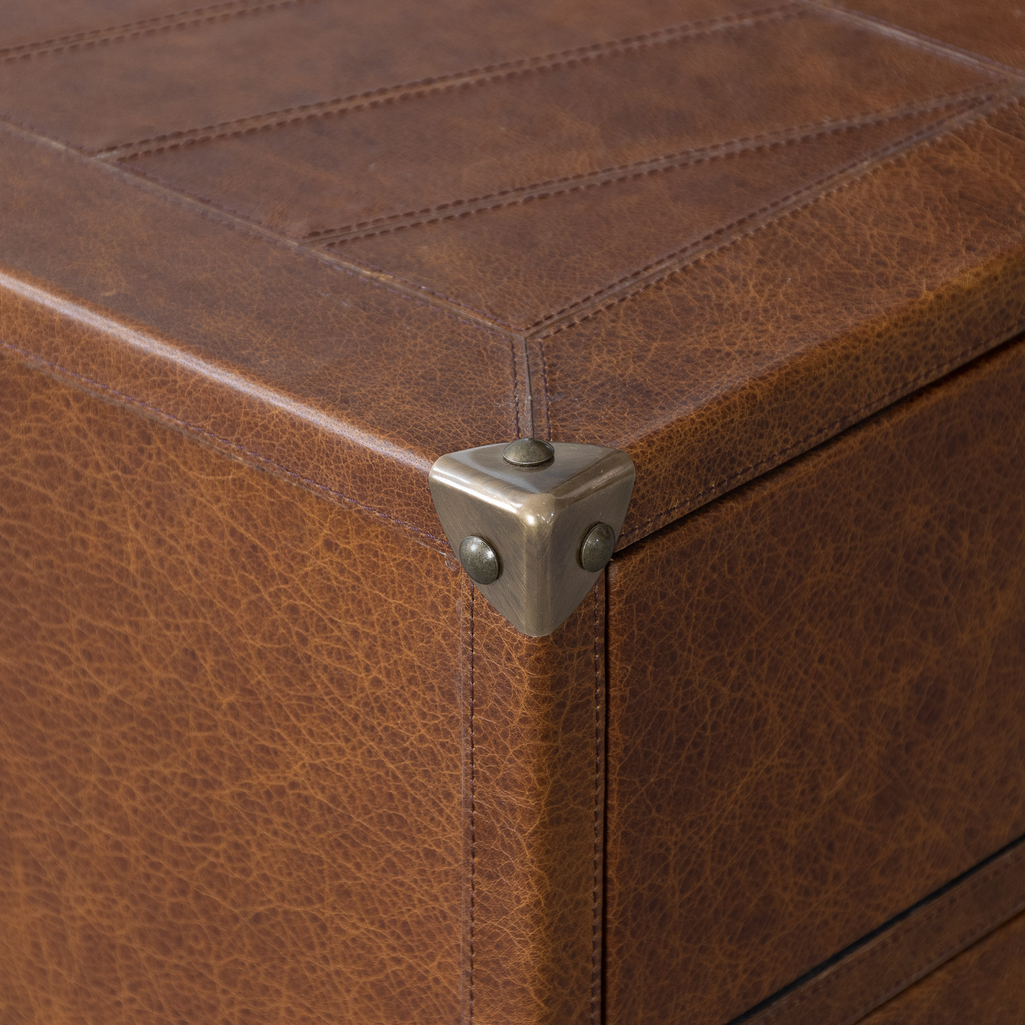 Edward Leather Clad Storage Side Table