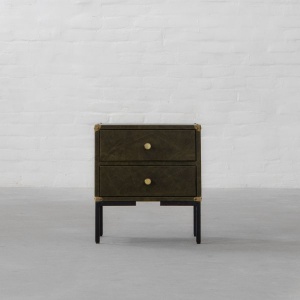 Edward Leather Clad Storage Side Table