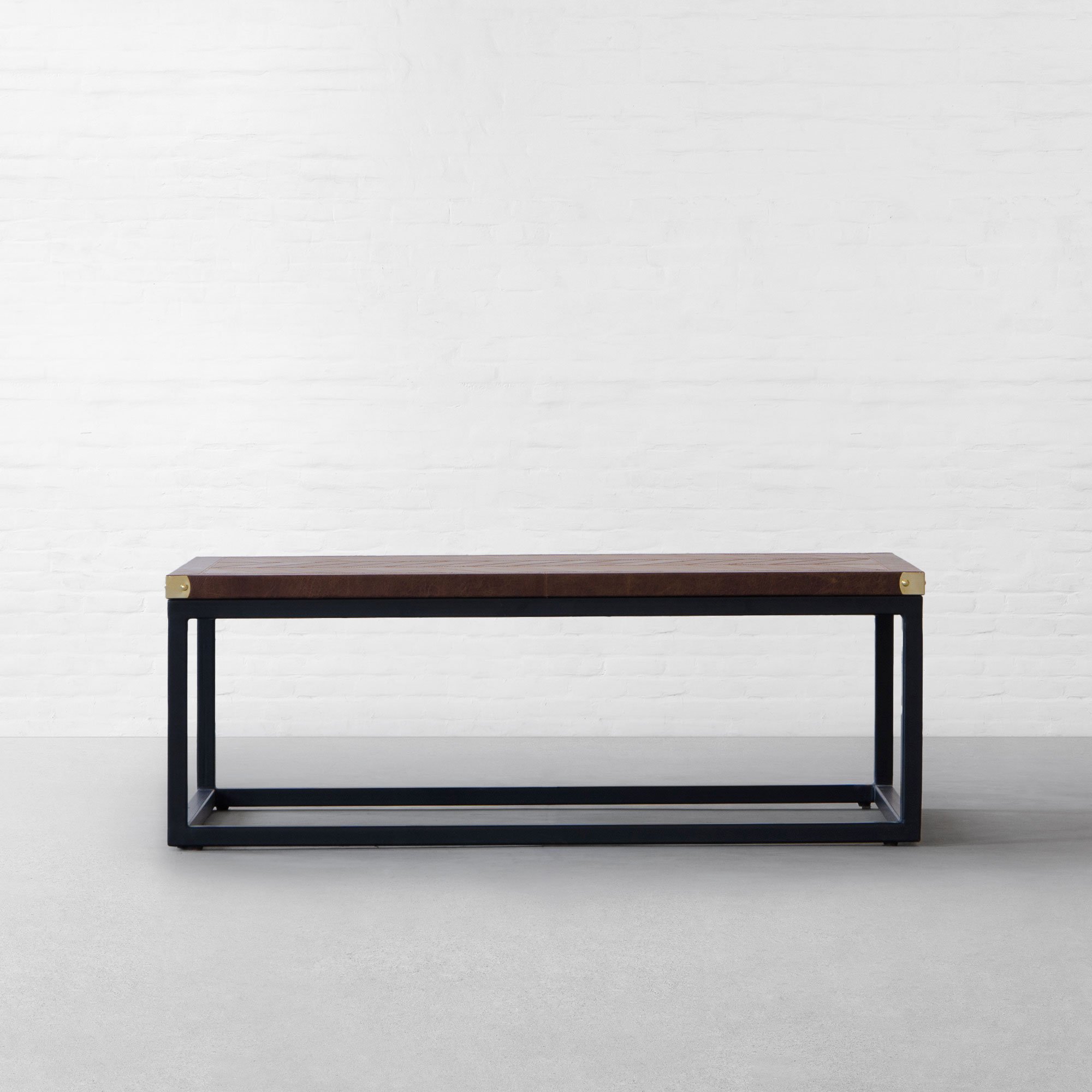 EDWARD LEATHER TOP COFFEE TABLE