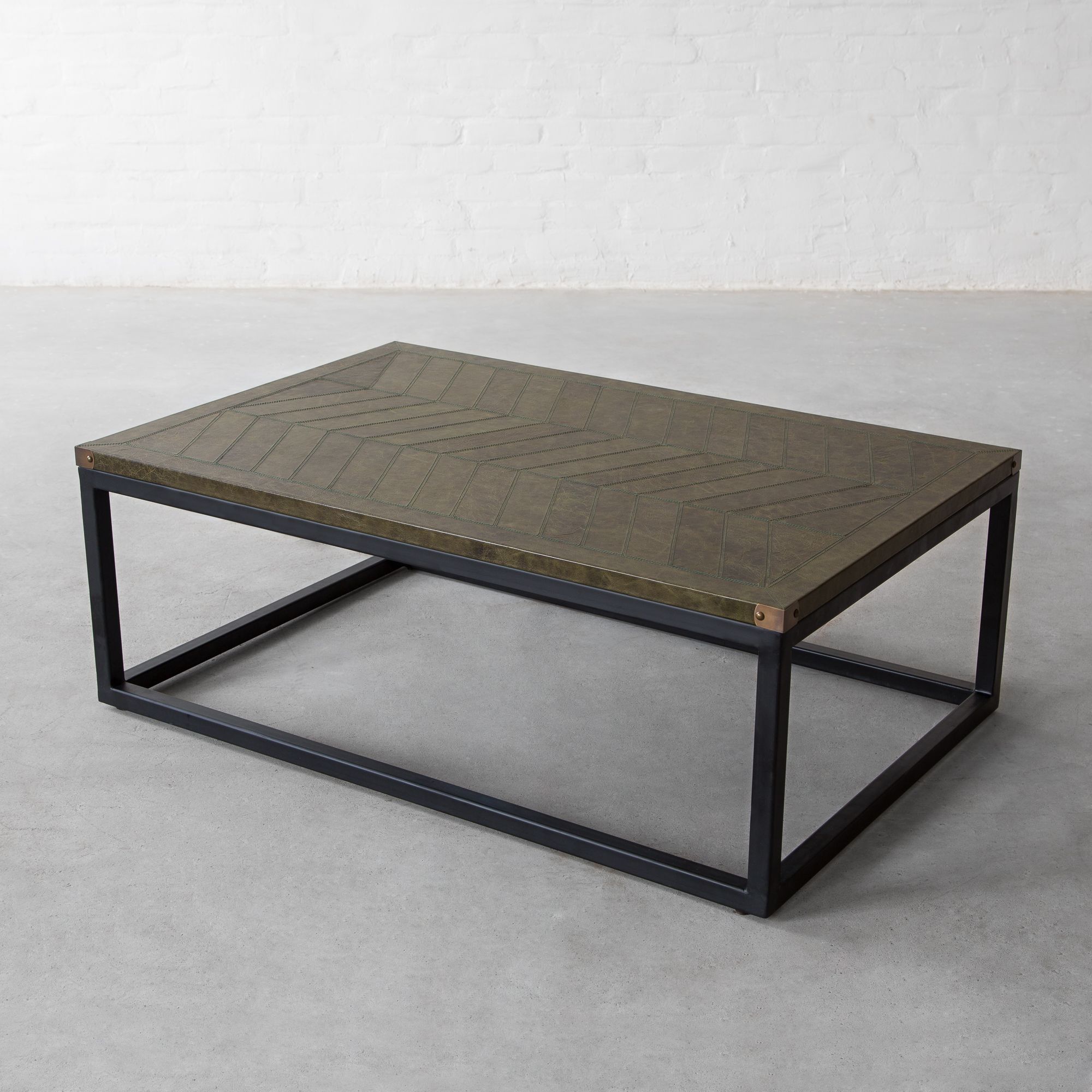 Edward Leather Top Coffee Table